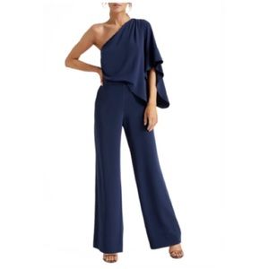 [halston] one shoulder jumpsuit